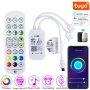Smart WiFi RGB LED контролер Tuya, дистанционно с 24 бутона, димер, музикален и гласов контрол 10332, снимка 13
