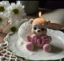 Мече с надпис Love държащ силиконов молд форма фондан шоколад гипс свещ сапун декор украса, снимка 5