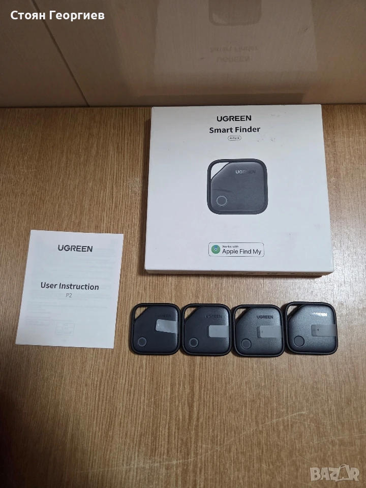 Комплект от 4 броя смарт тракери Ugreen FineTrack CM816, предназначени за устройства на Apple., снимка 1