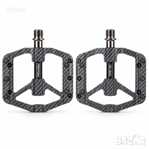 Ултра леки педали за велосипед PROMEND R65 Carbon Pattern, 3 лагера, 240гр, снимка 3 - Части за велосипеди - 52345771