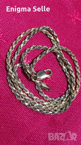 Сребърен синджир Italy 925, позлатен 8,74 гр  , снимка 2 - Колиета, медальони, синджири - 54161456