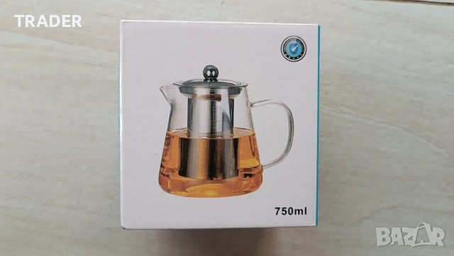 Чайник от боросиликатно стъкло с подвижен инфузер, термоустойчив, 750 ml, снимка 5 - Буркани, бутилки и капачки - 16892562