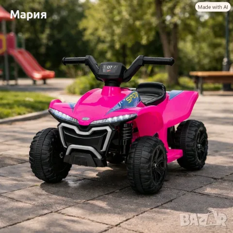 Детско електрическо ATV 6V 25W – розово, с LED светлини, снимка 2 - Детски велосипеди, триколки и коли - 55679780