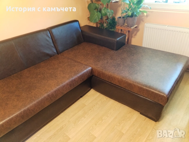 Ъглов диван с лежанка и функция сън от висококачествена еко кожа , снимка 10 - Дивани и мека мебел - 54097990