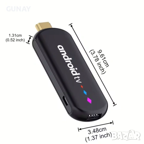 ANDROID 14 ТВ СТИК - 4K 2GB/16GB S905L3 - TV Stick Донгъл box тв бокс, снимка 6 - Приемници и антени - 54223378