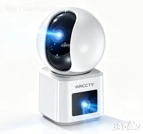 Нова Вътрешна Камера 2x2.5K PTZ 360° WiFi AI Аудио Нощно Виждане за наблюдение охрана дом