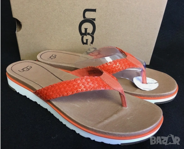 Кожени чехли / сандали UGG Australia Lorrie 1016176 Fire Opal Flip Flops номер 39 и 40, снимка 2 - Чехли - 54813397