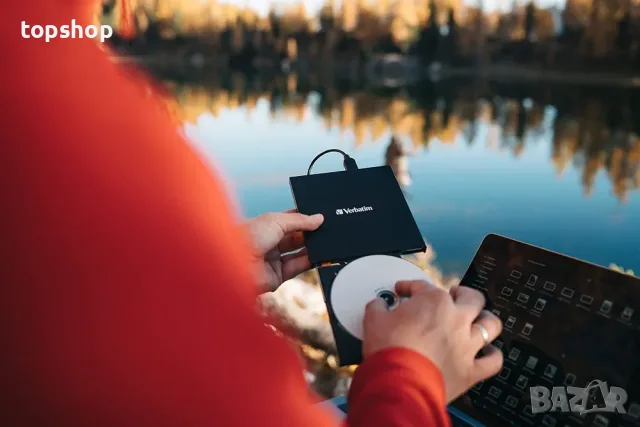 Чисто Нова Запечатана Премиум външна записвачка Verbatim External Slimline (USB-C / USB 3.2, метален, снимка 2 - Други - 55677358