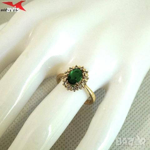 Пръстен с 14К златно покритие 224873, снимка 4 - Пръстени - 54193649