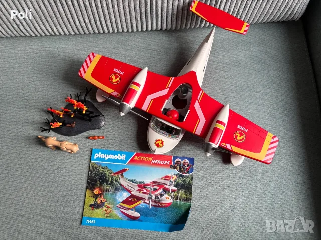 Playmobil Action Heroes - Противопожарен самолет с функция за гасене