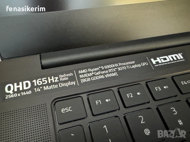 14' 2.5K 165Hz Ryzen 9 6900HX Razer Blade 16GB DDR5/512GB NVMe/Nvidia RTX 3070 Ti 8GB/Бат. 6ч., снимка 6 - Лаптопи за работа - 54254592