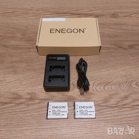 Пълен комплект 2бр. батерии LI-42B + Двойно Smart LCD Зарядно ENEGON за Фотоапарати 
