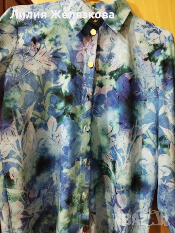 Дамска риза,Л,свежи цветове, снимка 2 - Ризи - 54334159