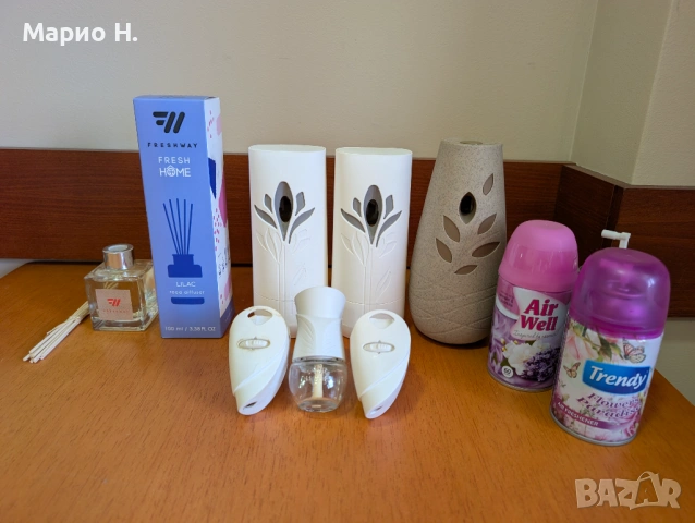 Комплект автоматични ароматизатори Glade и Air Wick + дифузер