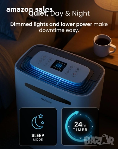 Pro Breeze 20L/Day Smart 20-л./ден влагоабсорбатор,резервоар 5,5л,електрически, снимка 2 - Влагоабсорбатори и влагоуловители - 54388460