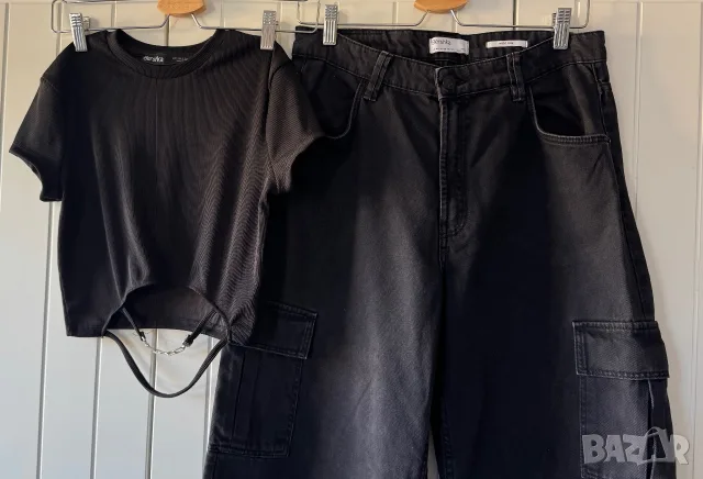 Bershka дънки и блузка, снимка 2 - Детски панталони и дънки - 55494646