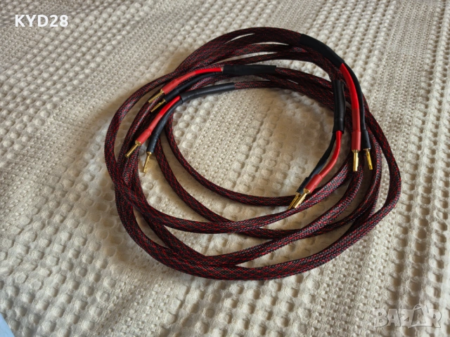 Custom Кабели за тонколони 2х3 метра – 4.0 mm² сечение (Позлатени банани), снимка 5 - Други - 54904105