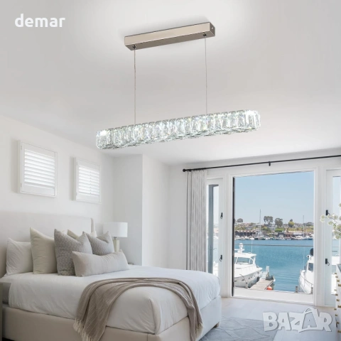Кристален LED пендел 25W 6500K, висящ полилей за кухня, трапезария и хол, снимка 5 - Лед осветление - 54910012