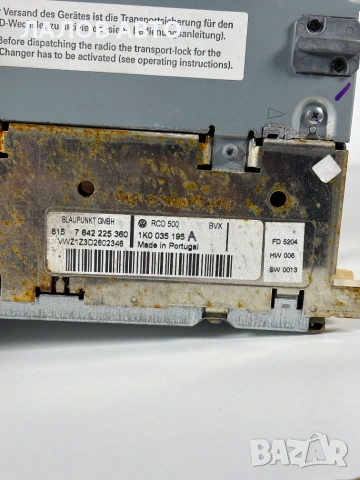 ЦД Плейър Фолксваген Туран CD Player VW Touran OEM: 1K0 035 195A, снимка 5 - Части - 55147345