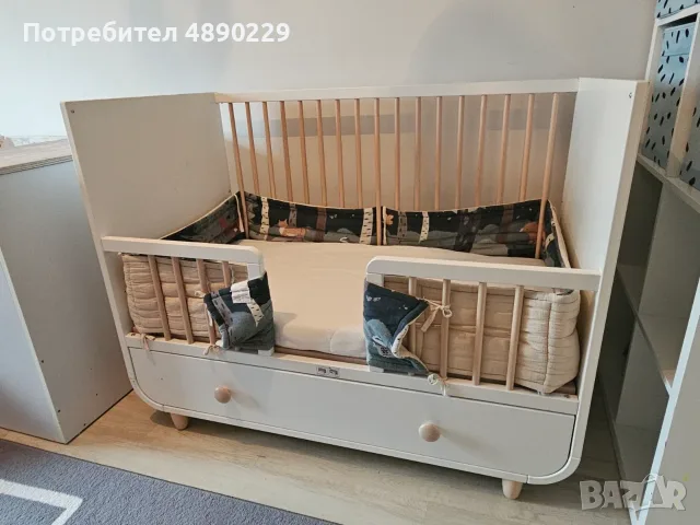 IKEA MYLLRA – бебешко креватче с матрак и пълен комплект аксесоари, снимка 2 - Бебешки легла и матраци - 55335598
