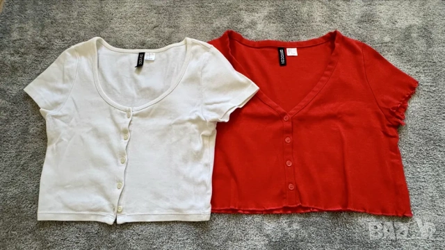Bershka, H&M, Zara 13-14 г. Сет от три блузки, поличка и дънкови панталонки., снимка 5 - Детски комплекти - 54448789