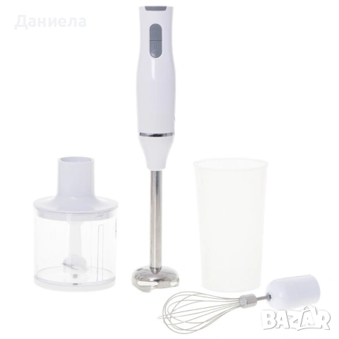 Ръчен бял блендер 800W с чопър, бъркалка и мерителна кана – мултифункционален кухненски помощник, снимка 5 - Чопъри и пасатори - 54286435
