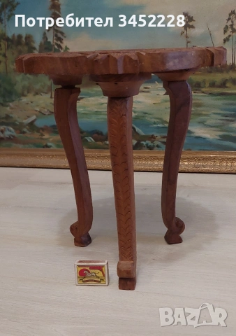 Дърворезба масичка малка за ценители височина 34см , снимка 7 - Декорация за дома - 54015634