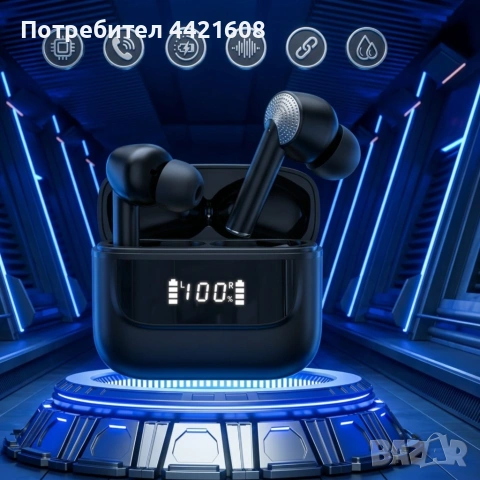 Безжични Bluetooth слушалки TWS с LED дисплей, ENC микрофон и IPX7 водоустойчивост, снимка 7 - Безжични слушалки - 55266120