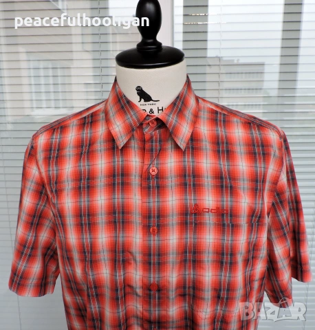 Odlo мъжка карирана риза – M/L (oversized | premium outdoor), снимка 2 - Ризи - 54986140