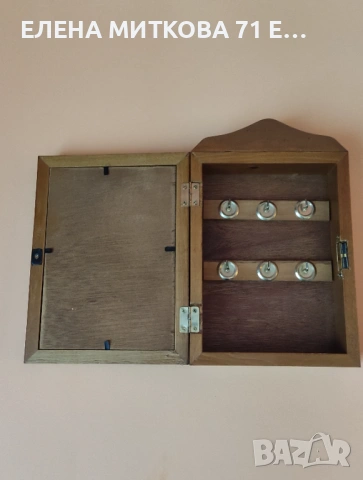 Ретро дървена "къща"за ключове и рамка за снимка 2 в 1, снимка 2 - Декорация за дома - 53978613