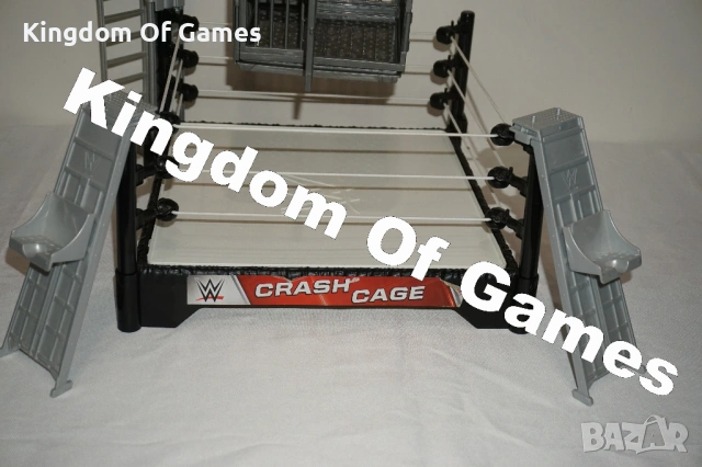 Рядък Кеч Ринг с Кеч Клетка WWE Crash Cage Wrestling Ring Playset Seat Launchers, снимка 5 - Колекции - 54275310