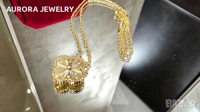 Van Cleef & Arpels VCA Gold Clear Vintage Alhambra Clover Дамско Колие