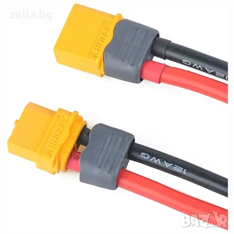 Конектор XT60H мъжки + женски с кабел 12AWG 30 см – 60A за LiPo/LiFePO₄ батерии, тротинетки 10466, снимка 8 - Друга електроника - 54703751