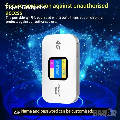 4G LTE WiFi рутер MF880-E LCD 300 Mbps със SIM слот и 2100 mAh батерия, снимка 4 - Рутери - 55404556