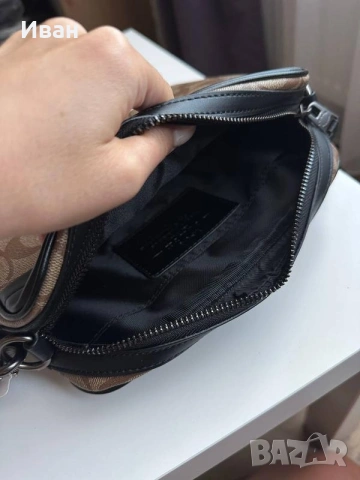 Луксозна кожена мъжка crossbody чанта Coach New York, снимка 3 - Чанти - 54839544