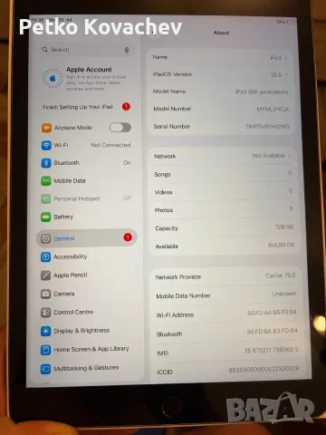 iPad 8 (2020) 128GB Wi-Fi + Cellular – КАТО НОВ!, снимка 2 - Таблети - 55355775