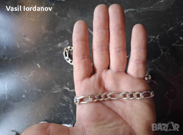 Сребърен синджир 925 ширина 1 см дължина 60 см, снимка 4 - Колиета, медальони, синджири - 55027011