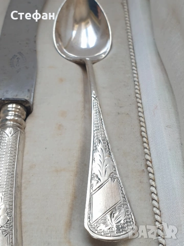 Комплект посребрени прибори, снимка 5 - Антикварни и старинни предмети - 54306659