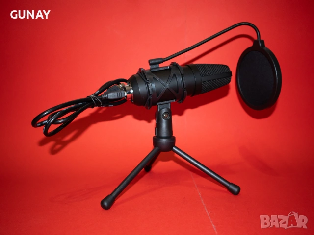Sandberg Condenser USB Microphone 126-09 Кондензаторен Студиен Микрофон Стрийм Гейминг PC, снимка 4 - Микрофони - 55080759