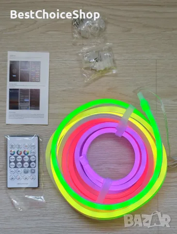5 м RGB IC LED гъвкава лента, интелигентно приложение, синхронизация с музика, водоустойчива, снимка 2 - Лед осветление - 55409237