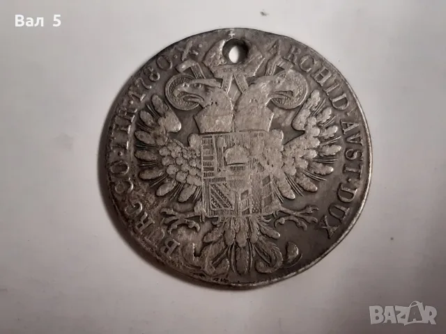 Талер Мария Терезия 1780 г, снимка 4 - Нумизматика и бонистика - 55448452