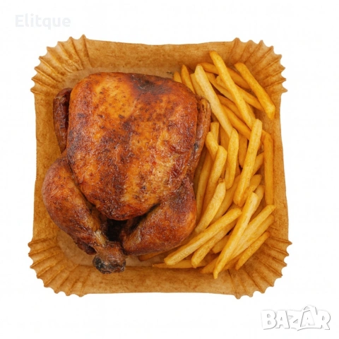 Незалепващи хартиени подложки за Air Fryer 20 x 20 x 4.5 cm – 100 бр. - топлоустойчиви до 240°C, снимка 9 - Други стоки за дома - 54300674