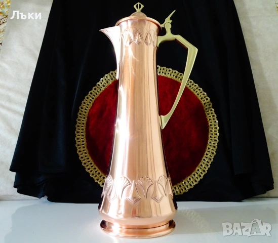 Медна кана с капак WMF бягащ щраус Art Nouveau,Jugendstil , снимка 6 - Антикварни и старинни предмети - 55101634