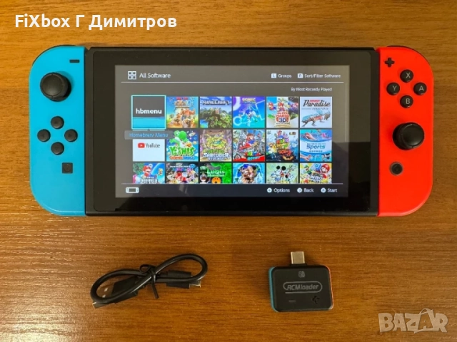 Хакнат Nintendo Switch V1с RCM 128gb и много игри 
