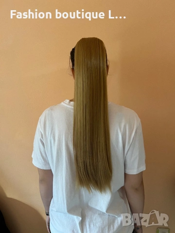 Медно руса коса на екстеншън тип конска опашка 60 сантиметра 100 грама може да се къдри и изправя ❤️