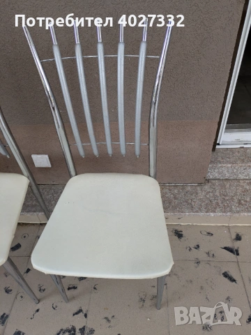 Комплект 4 кухненски стола и Шкаф за обувки с 2 падащи врати – бели, снимка 2 - Столове - 54114567