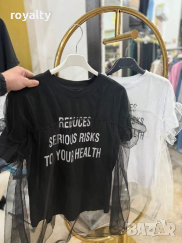 Нови Модерни Дамски Тениски Два Цвята , снимка 2 - Тениски - 54350868