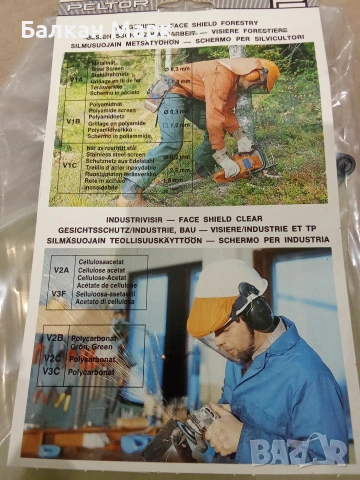 Нов защитен визьор Peltor, в комплект с механизъм за каска (Made in Sweden)