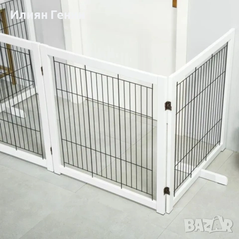 PawHut Дървена предпазна врата за кучета, снимка 12 - За кучета - 54404425