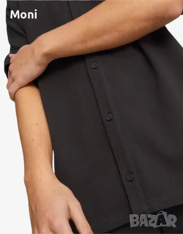 PUMA Classics Pique Shirt Black  Мъжката риза PUMA Classics Pique Shirt в черен цвят съчетава комф, снимка 2 - Ризи - 55339164